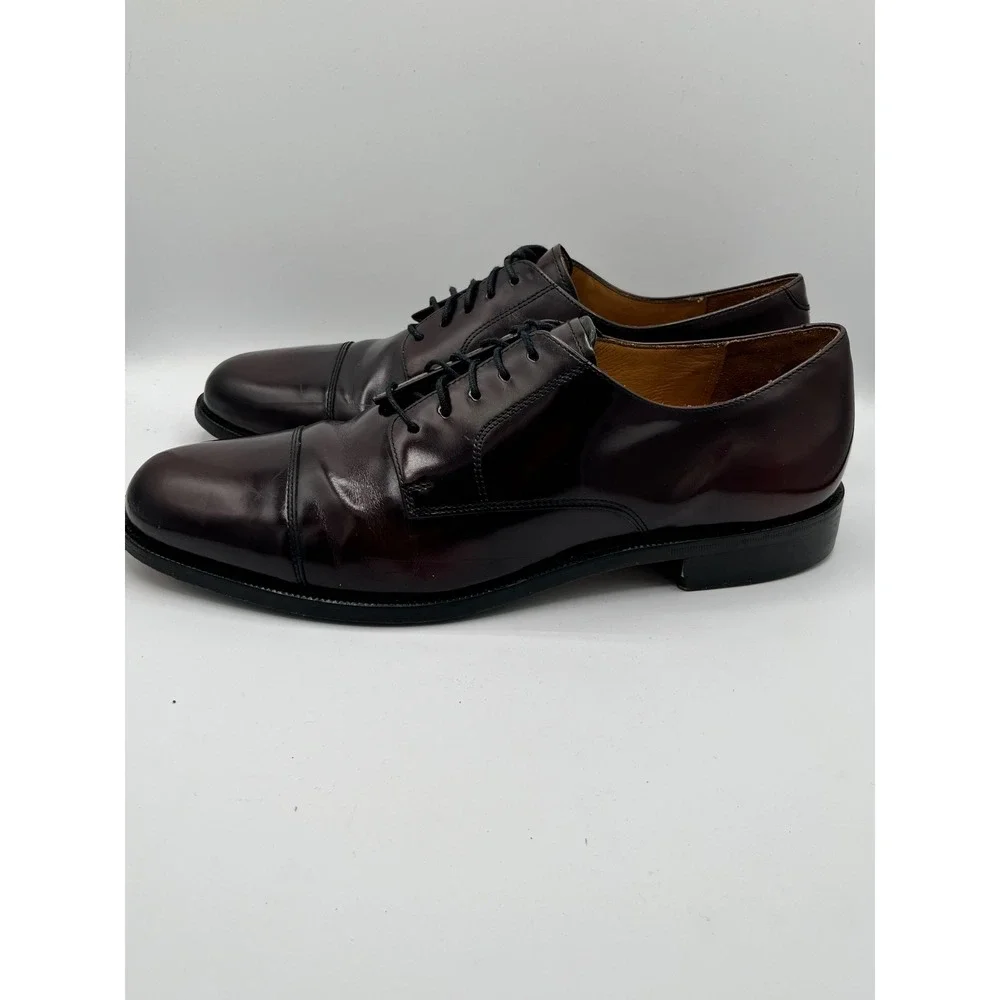 Cole Haan Men Sz 11D Burgundy Leather Cap Toe Derby Dress Shoes 08331